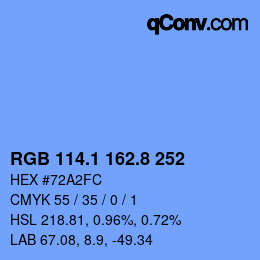 カラーコード: RGB 114.1 162.8 252 | qconv.com