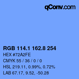 Color code: RGB 114.1 162.8 254 | qconv.com