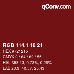 カラーコード: RGB 114.1 18 21 | qconv.com