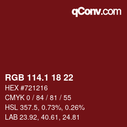 カラーコード: RGB 114.1 18 22 | qconv.com