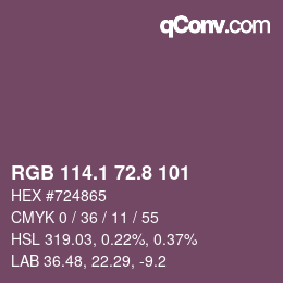 カラーコード: RGB 114.1 72.8 101 | qconv.com