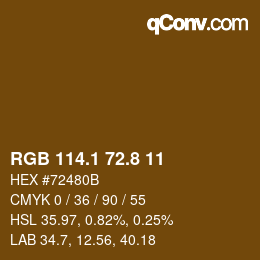 カラーコード: RGB 114.1 72.8 11 | qconv.com