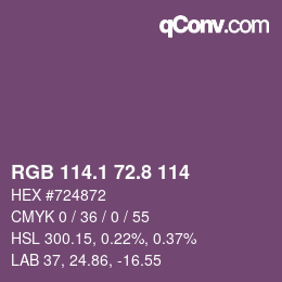 カラーコード: RGB 114.1 72.8 114 | qconv.com
