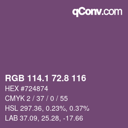 カラーコード: RGB 114.1 72.8 116 | qconv.com