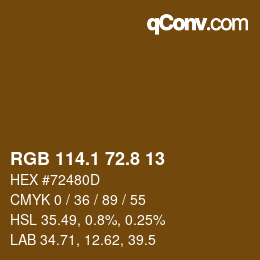 Código de color: RGB 114.1 72.8 13 | qconv.com