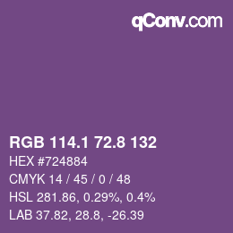 カラーコード: RGB 114.1 72.8 132 | qconv.com
