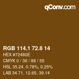 Color code: RGB 114.1 72.8 14 | qconv.com