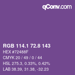 カラーコード: RGB 114.1 72.8 143 | qconv.com
