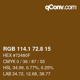 Color code: RGB 114.1 72.8 15 | qconv.com