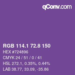 カラーコード: RGB 114.1 72.8 150 | qconv.com