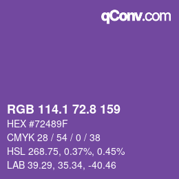 カラーコード: RGB 114.1 72.8 159 | qconv.com