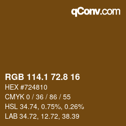 Color code: RGB 114.1 72.8 16 | qconv.com