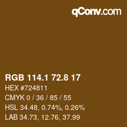 Code couleur: RGB 114.1 72.8 17 | qconv.com