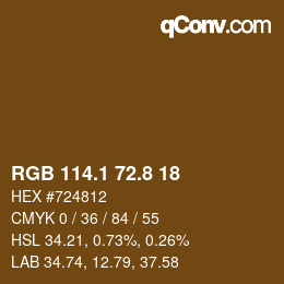 Color code: RGB 114.1 72.8 18 | qconv.com