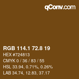 Código de color: RGB 114.1 72.8 19 | qconv.com