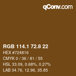 Color code: RGB 114.1 72.8 22 | qconv.com