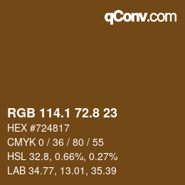 Color code: RGB 114.1 72.8 23 | qconv.com