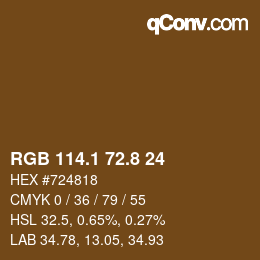 Color code: RGB 114.1 72.8 24 | qconv.com