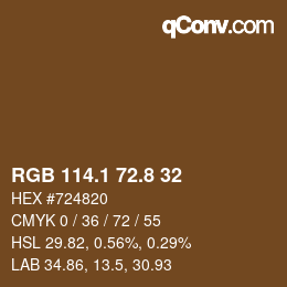 Code couleur: RGB 114.1 72.8 32 | qconv.com