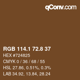 Color code: RGB 114.1 72.8 37 | qconv.com