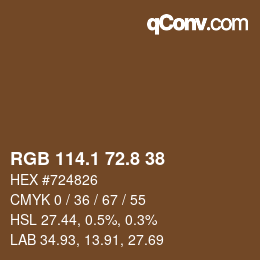 Color code: RGB 114.1 72.8 38 | qconv.com
