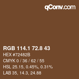 Color code: RGB 114.1 72.8 43 | qconv.com