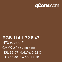 Color code: RGB 114.1 72.8 47 | qconv.com