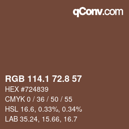 Color code: RGB 114.1 72.8 57 | qconv.com