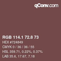 Código de color: RGB 114.1 72.8 73 | qconv.com