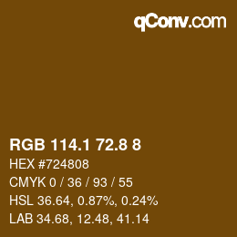 Code couleur: RGB 114.1 72.8 8 | qconv.com