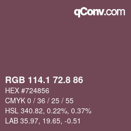 Color code: RGB 114.1 72.8 86 | qconv.com