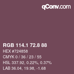 カラーコード: RGB 114.1 72.8 88 | qconv.com