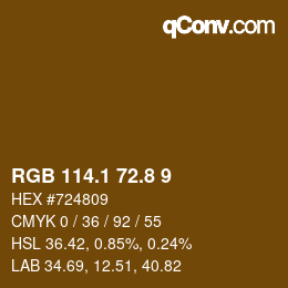 Code couleur: RGB 114.1 72.8 9 | qconv.com