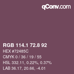 Code couleur: RGB 114.1 72.8 92 | qconv.com