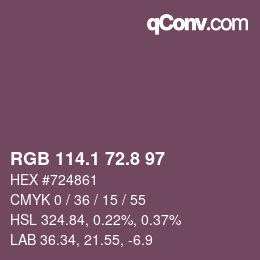 カラーコード: RGB 114.1 72.8 97 | qconv.com