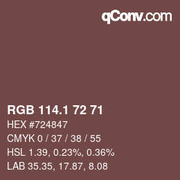 Color code: RGB 114.1 72 71 | qconv.com
