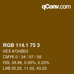 カラーコード: RGB 114.1 75 3 | qconv.com