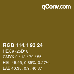 カラーコード: RGB 114.1 93 24 | qconv.com