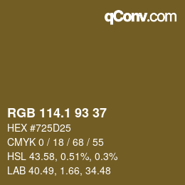 カラーコード: RGB 114.1 93 37 | qconv.com