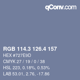 カラーコード: RGB 114.3 126.4 157 | qconv.com