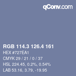 カラーコード: RGB 114.3 126.4 161 | qconv.com