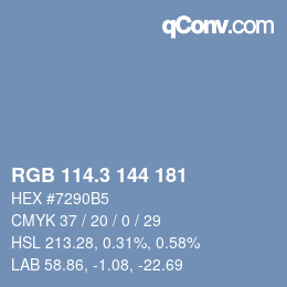 カラーコード: RGB 114.3 144 181 | qconv.com