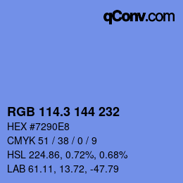 カラーコード: RGB 114.3 144 232 | qconv.com