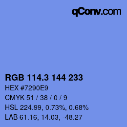 カラーコード: RGB 114.3 144 233 | qconv.com