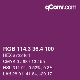 カラーコード: RGB 114.3 36.4 100 | qconv.com