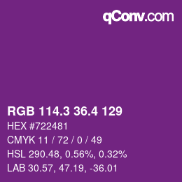 Color code: RGB 114.3 36.4 129 | qconv.com