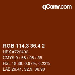 カラーコード: RGB 114.3 36.4 2 | qconv.com