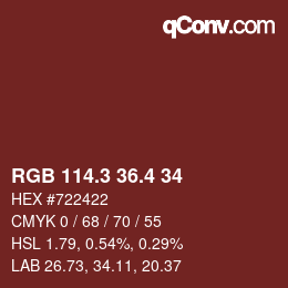 カラーコード: RGB 114.3 36.4 34 | qconv.com