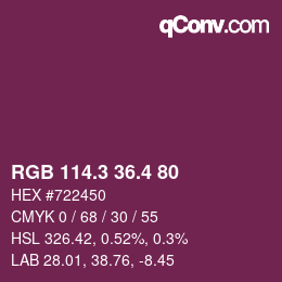 カラーコード: RGB 114.3 36.4 80 | qconv.com