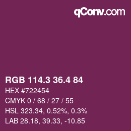 カラーコード: RGB 114.3 36.4 84 | qconv.com
